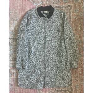 Steve Madden Women's Full Zip Tweed Coat Jacket Unlined Gray Pockets Size S